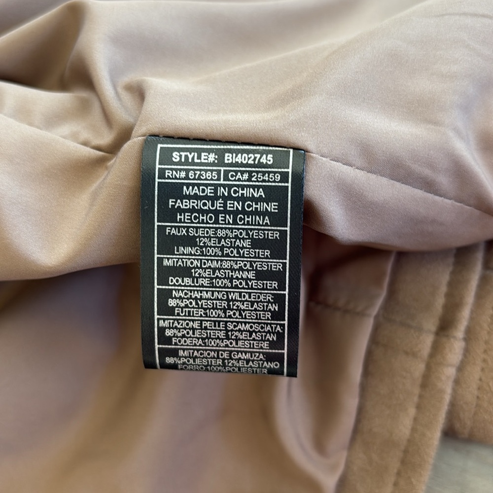 BB Dakota by Steve Madden Beige Faux Suede Moto Jacket Size Small - Picture 13 of 16